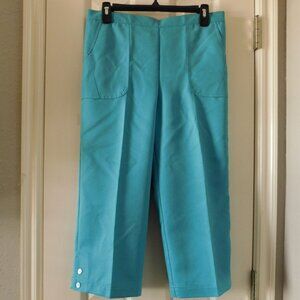 ALFRED DUNNER Cozumel Women’s Capri Pant Turquoise Size 8 NWT